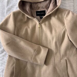 Vince Camuto Beige Utility Jacket with Hood